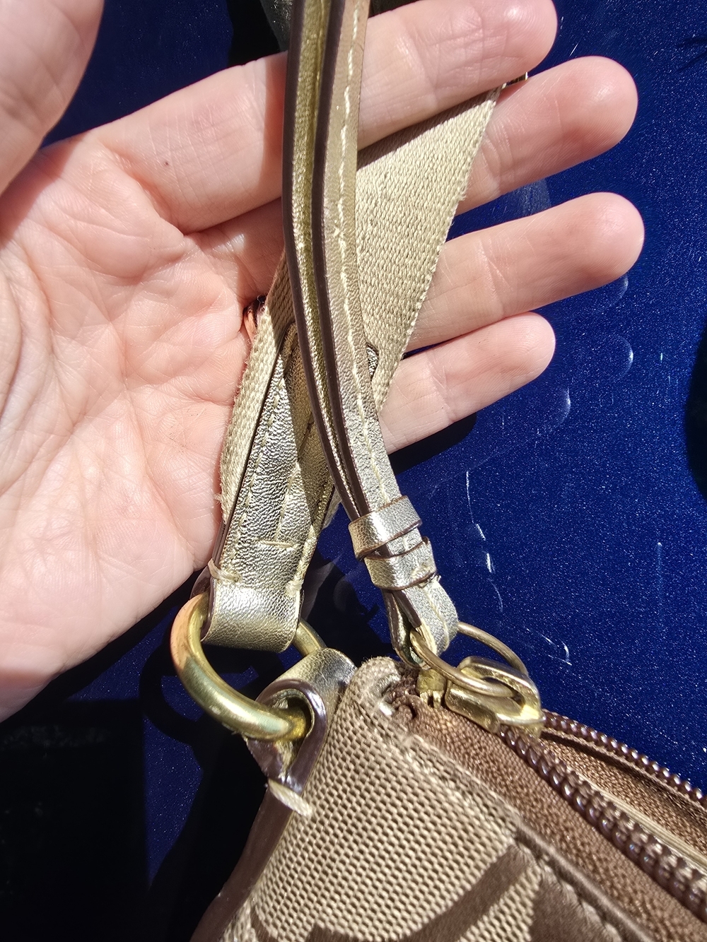Coach Beige/Tan Signature Crossbody Bag with Adjustable Strap - Picture 11 of 15